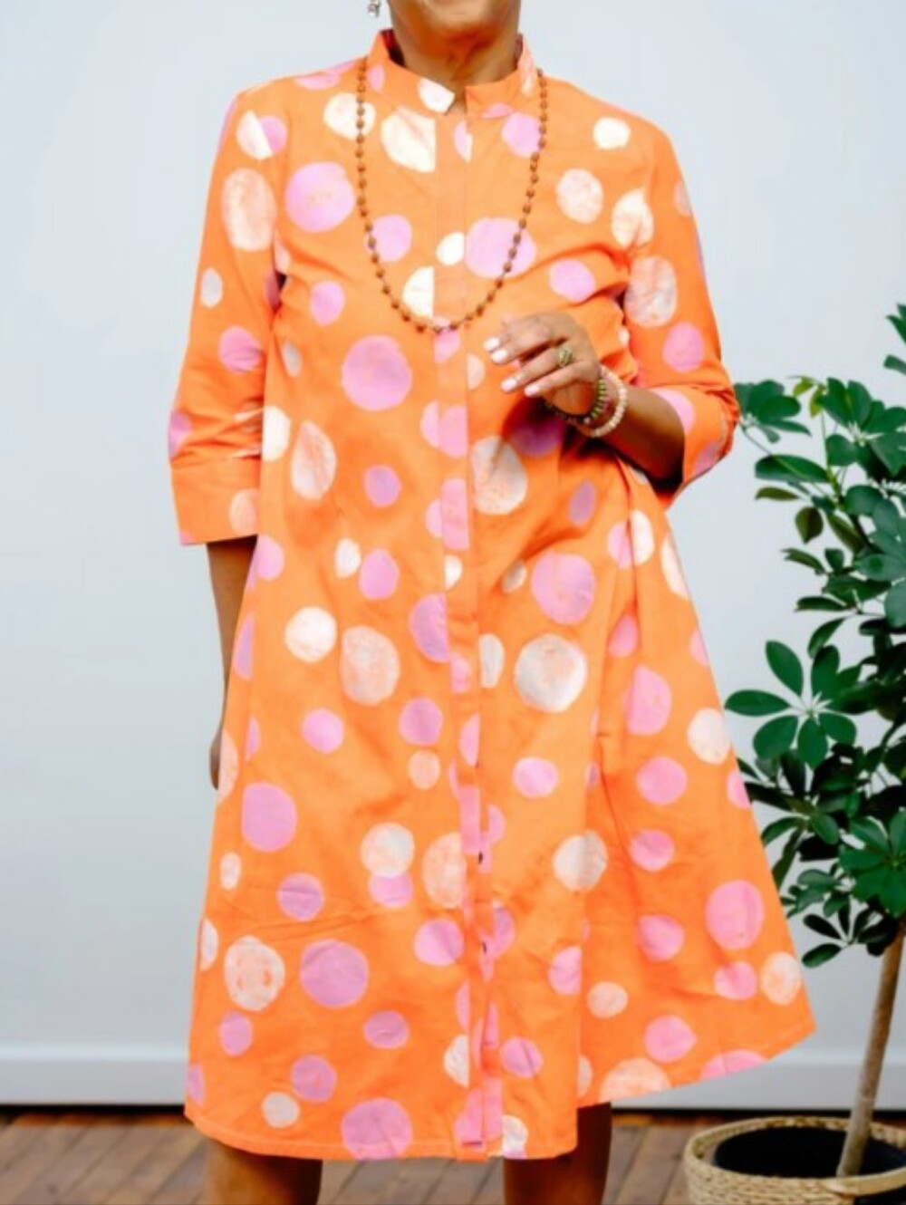 Zuri Orange Dress Cara Cara Pockets Long Sleeve XL Kenya